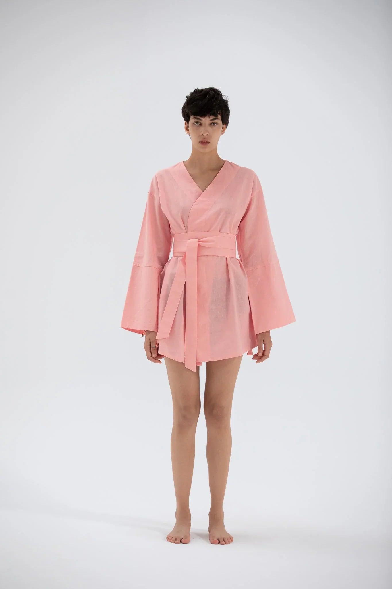 Short Kimono Dress Pink
