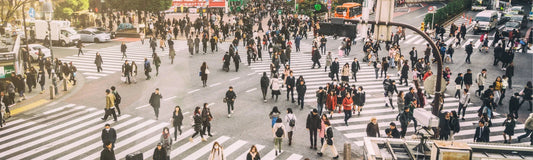 Japanese street scene introducing minimalist fashion and kimono influence
