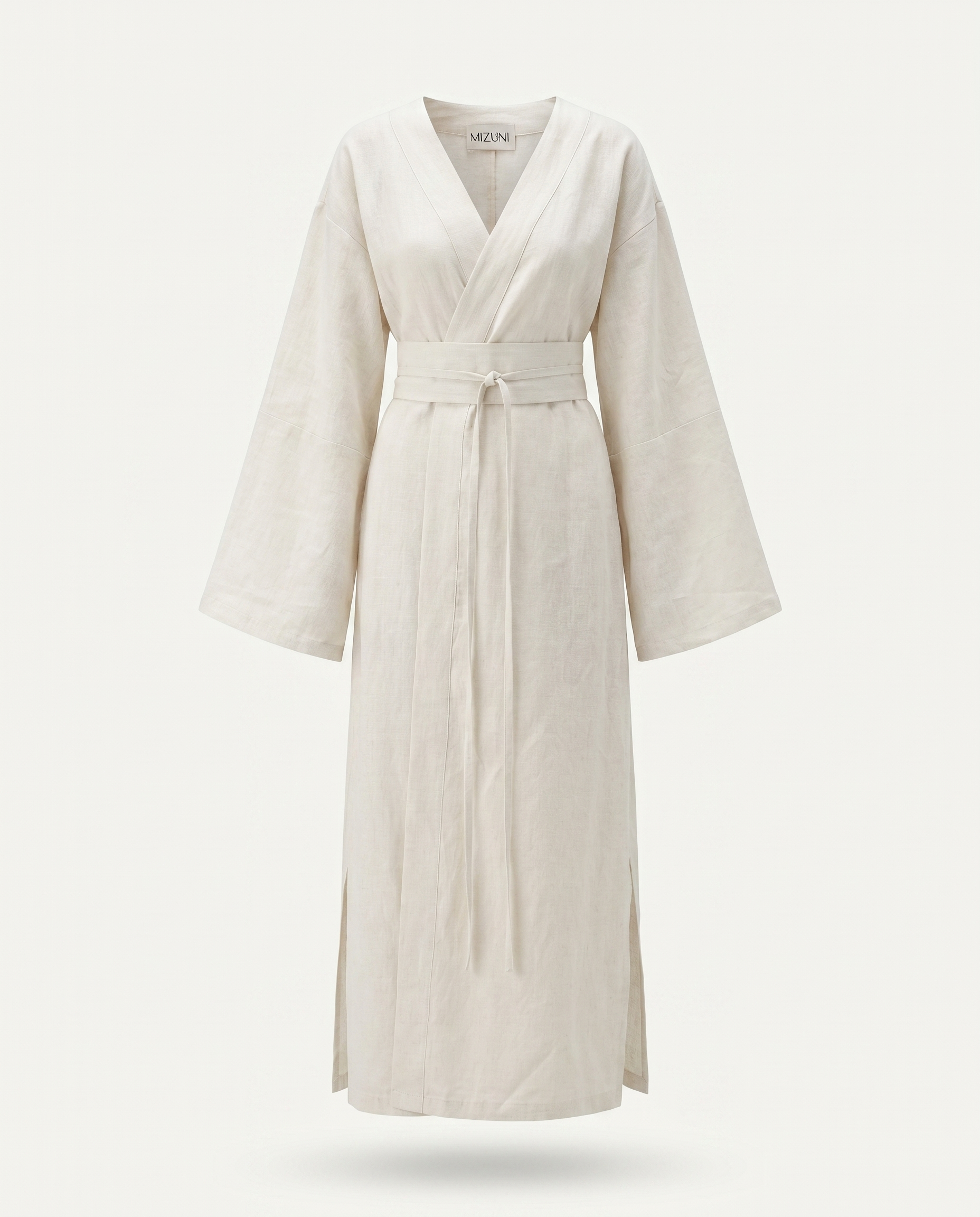 Linen Kimono Dress Ivory  Atelier Mizuni