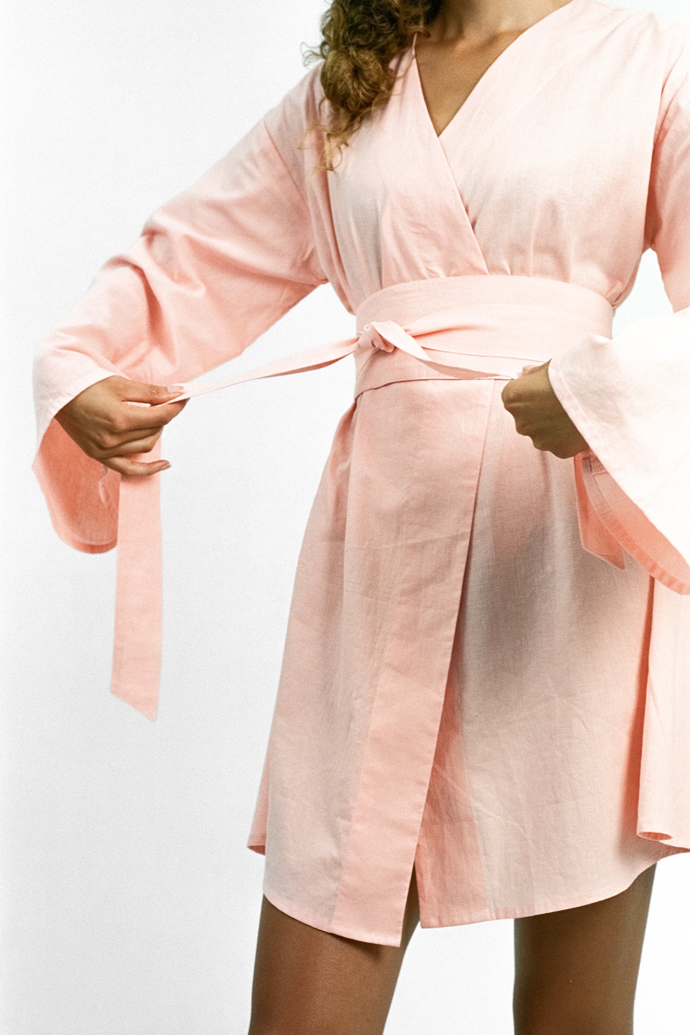 Short Kimono Dress Pink