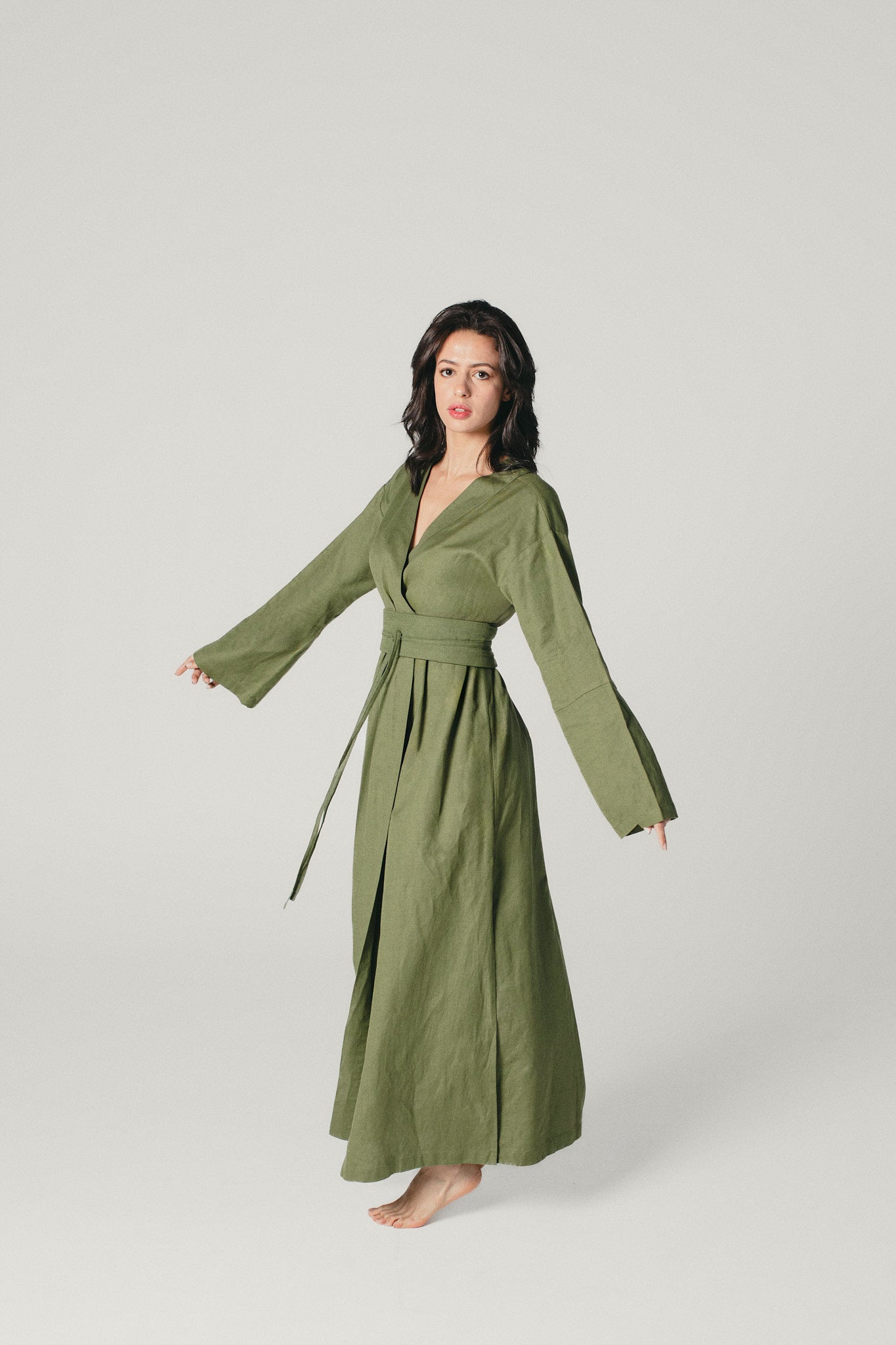 Green best sale kimono dress